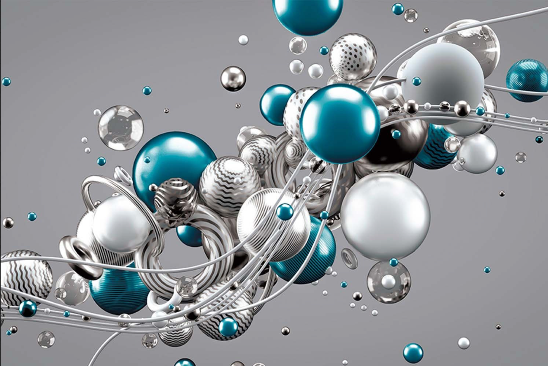 ABSTRACT BLUE AND GREY WITH VOLUME ELEMENTS BALL